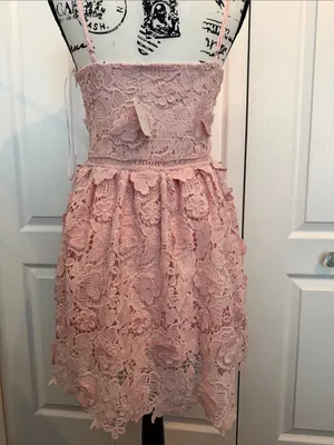 Altar'd State Pink Lace Spaghetti Strap Fit-and-Flare Dress thumbnail 2