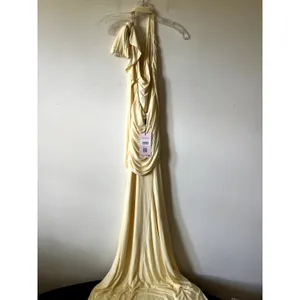 Oh Polly Annelise Jersey Bridesmaid Maxi Dress in Butter Yellow Size M New thumbnail 11