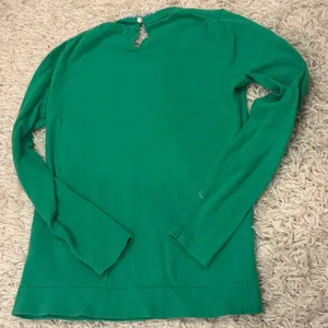 J. Crew Vibrant Green Sweater with Striped Trim thumbnail 5