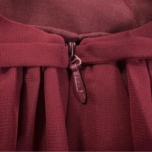 JJ's House Floor Length Bridesmaid Gown in Burgundy With Slit And Low Back Size 0 thumbnail 12