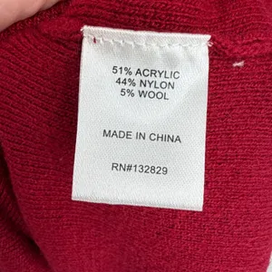 L'Academie Odelya Dress Womens L Wine Red Asymmetrical Knit Wool Blend Maxi thumbnail 5