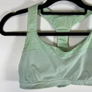 Lululemon Mint Green Polka Dot Racerback Sports Bra Size 10 Mesh Back‎ Support thumbnail 2