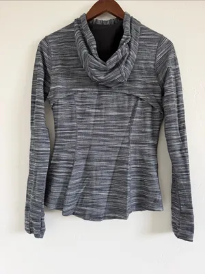 Lululemon Hooded Define Jacket Nulu Size 10 Mini Space Dye Nocturnal Teal W4BF8S thumbnail 4