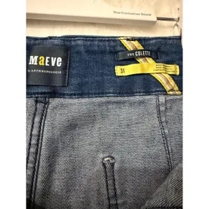 Maeve Anthropologie Colette Wide Leg Crop Jeans 31 Dark Wash High Rise Denim thumbnail 7