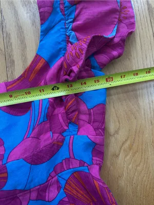 Tuckernuck X Cameran‎ Eubanks Wild Azalea Edisto Dress Pink Blue Linen Small S thumbnail 11