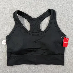 SPANX Rib Seamless Medium Impact Sports Bra Size XL Black Racerback 50238R NWT thumbnail 1