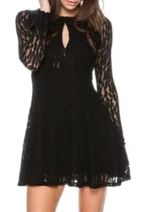 Free People Teen Witch Black Lace Dress thumbnail 1