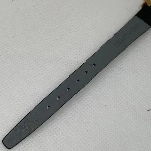 Vintage women gold tone watch quartz analog 22mm round black leather running thumbnail 9