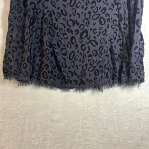 Torrid Leopard Print Babydoll Top Womens Plus Size‎ 2 2X Grey Black Frayed Hem thumbnail 4