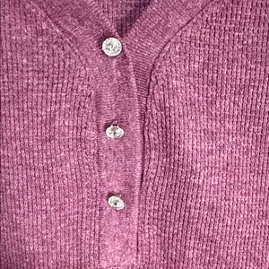 U.S. Polo Assn Burgundy Waffle Knit Thermal Henley Top Size‎ L 90’s thumbnail 4