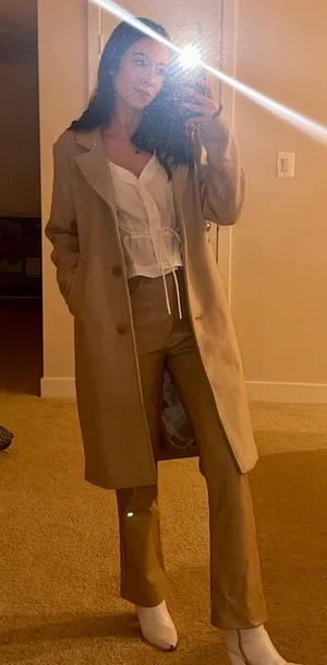 Abercrombie Beige Leather Pants thumbnail 2