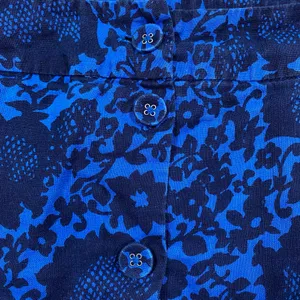 Boden Sara Linen Button Front Blue Floral Skirt thumbnail 6