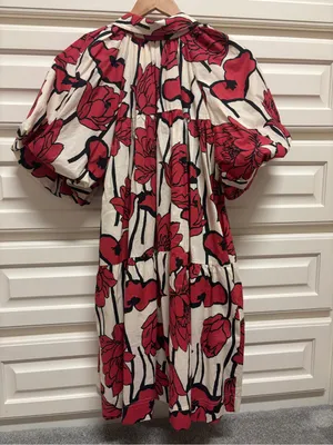 AUREUM Red and Black Floral Tiered Dress thumbnail 7