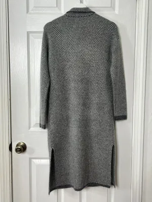 Abercrombie & Fitch Herringbone Longline Duster Classic Quiet Luxury Preppy XS thumbnail 3