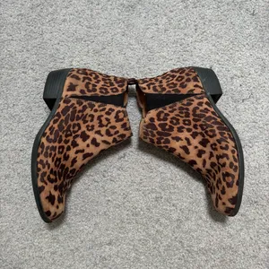 SO Brown and Black Leopard Print Ankle Booties Size 10 thumbnail 4