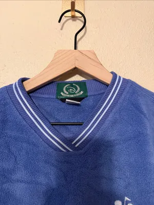 Disney Golf Collection Pullover Women's M Blue Fleece Logo Banded Hem Sweatshirt thumbnail 3
