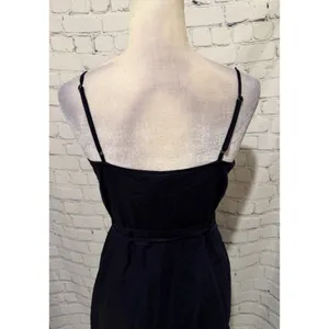 GAP Linen Navy Blue Ruffle Wrap Cami Cotton/Linen Dress navy blue Size Small thumbnail 6