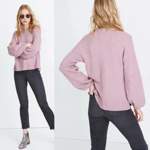 Madewell Payton Pullover Sweater in Coziest Yarn Heather Lilac L thumbnail 8