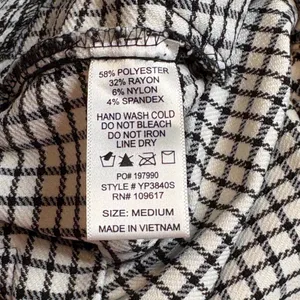 Shinestar Gingham‎ Checkered Pants Black White Y2K Stretch Women Size Large thumbnail 8