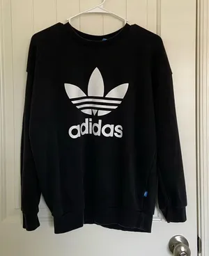 EUC | Adidas‎ women’s black & white crewneck — size 8 thumbnail 1