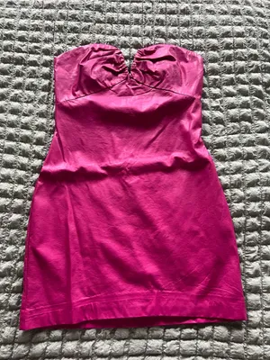 Cotton Candy Strapless Mini Dress in Fuchsia Pink thumbnail 1