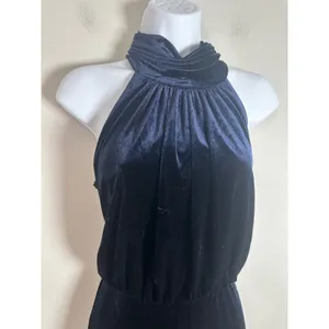 Eliza J Navy‎ Blue Velvet Halter Neck Maxi Gown EJ1M9028 Womens 8 NWT thumbnail 5