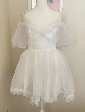 Dolls Kill Sugar Thrillz Sense n’ Sensability Organza Corset Babydoll Mini Dress thumbnail 1