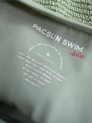 Pacsun Textured High Cut One-Piece Swimsuit in Sage Green thumbnail 5