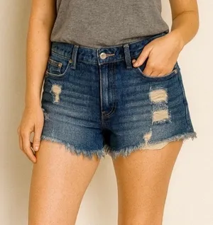 H&M Divided‎ Distressed Denim Shorts Women’s Size 2 thumbnail 1