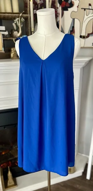 Soprano Royal Blue Sleeveless Shift Dress Women’s Medium thumbnail 1