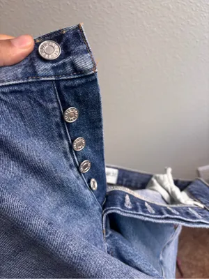 AGOLDE Blue Denim Cutoff Shorts thumbnail 5