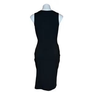 Ouges Black Twist Front Ruched Bodycon Mini LBD Sleeveless Cocktail Dress Size M Size M thumbnail 3