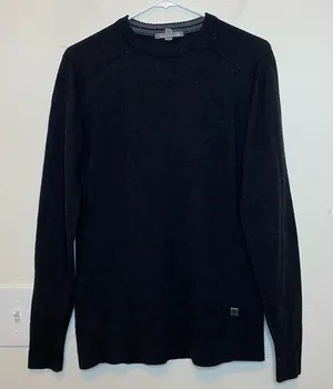 SMARTWOOL Merino Wool Blend Crewneck Pullover Sweater Black/Charcoal Gray Small thumbnail 1