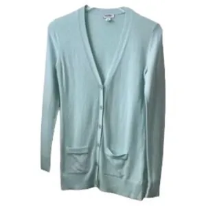 Old Navy Womens Sweater Sz S‎ Mint Green Deep V Neck Pockets Lightweight thumbnail 4