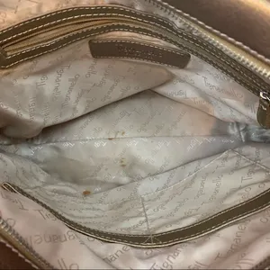 Tignanello logo handbag bronze leather accents thumbnail 7