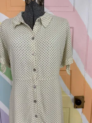 The Nines by HATCH Green Polka Dot Button Front Maternity Dress Sz L 🧡🍄 thumbnail 2