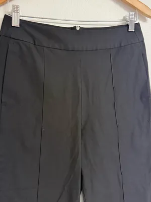 Lululemon Black Tapered Trouser Pants Back Zip Pockets Approx Size 6 thumbnail 2