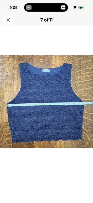 Free People Intimately Graphite Floral Lace Crop Top Keyhole Back Sleeveless S thumbnail 7