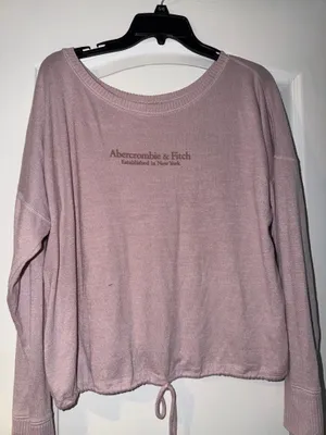 Abercrombie & Fitch Women's Dusty Rose Drawstring Pullover Sweatshirt thumbnail 1