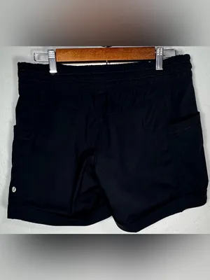 lululemon athletica Dance Studio Low Rise Black Cuffed Drawstring Shorts Size 6 thumbnail 2