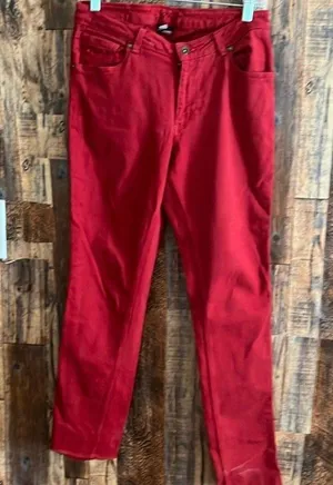 Pzie red jeans women size 6 length 38 inseam 29 rise 10 thumbnail 1