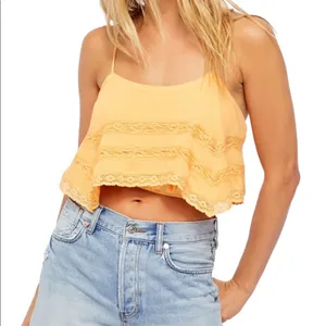 Free People Home Again Tank Top Cropped Orange NWT size Extra Small thumbnail 1