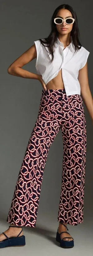 Anthropologie Maeve The Colette Cropped Wide Leg Ponte Pants thumbnail 1