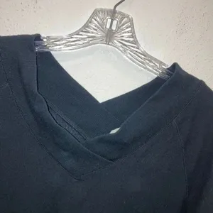 Soft surrounding Black Ribbed V-Neck Off Shoulder Tunic S Modal Blend #712 thumbnail 2