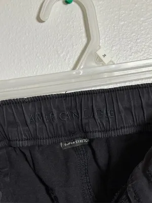 American Eagle Women Super Stretch Black Drawstring Jogger Cargo‎ Pants size 2 thumbnail 5