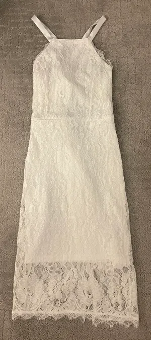 White Lace Graduation Dress thumbnail 4