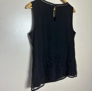 CLEARANCE! Black WHBM Beaded Sleeveless Top Size L NWT thumbnail 4
