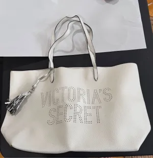 Victoria’s Secret White Faux Leather Large Weekender Tote Bag thumbnail 1