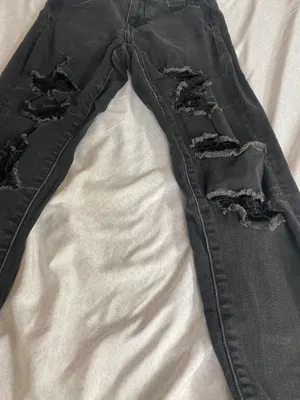 next level stretch black ripped curvy hi rise jegging thumbnail 3