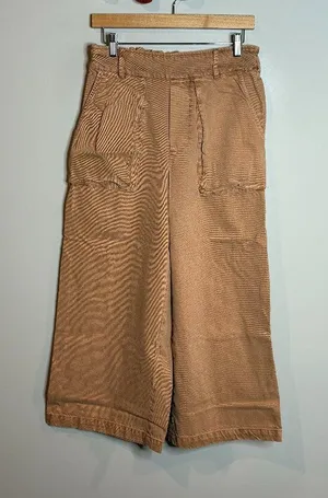 Young, Fabulous & Broke tan wide leg cropped pull on pants thumbnail 1
